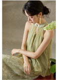 Patrician Green Mesh Layered Cheongsam Dress