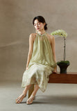 Patrician Green Mesh Layered Cheongsam Dress