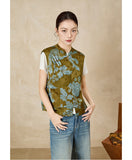 Sunbeam Floral Print Green Vest Cheongsam