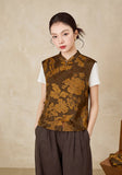 Sunbeam Floral Print Green Vest Cheongsam