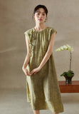 Sonnet Green Jacquard Cheongsam Dress