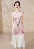 Sana Blue Jacquard Cheongsam Top