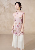 Sana Blue Jacquard Cheongsam Top