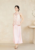 Interlude Pink Beaded Embroidered Cheongsam Top