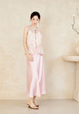 Interlude Pink Beaded Embroidered Cheongsam Top