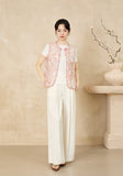 Interlude Pink Beaded Embroidered Cheongsam Top