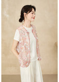 Interlude Pink Beaded Embroidered Cheongsam Top