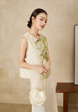 Ximena Ivory Beaded Embroidered Cheongsam Vest