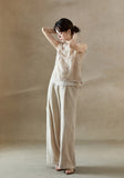 Stella Almond Beige Lace Cheongsam Top