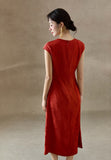 Rayna Red Floral Jacquard Cheongsam Dress