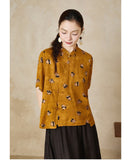 Gwen Yellow Jacquard Cheongsam Top