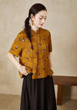 Gwen Yellow Jacquard Cheongsam Top