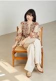 Desdemona Orange Red Floral Cheongsam Top