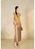 Natalia Gold Gourd Flower Cheongsam Top