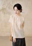 Raffaella Beige Embroidered Cheongsam Top