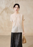 Raffaella Beige Embroidered Cheongsam Top