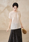 Raffaella Beige Embroidered Cheongsam Top
