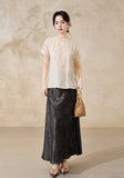Raffaella Beige Embroidered Cheongsam Top