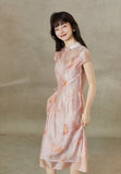 Anastasia Green Pink Embroidered Cheongsam Dress