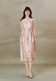 Anastasia Green Pink Embroidered Cheongsam Dress