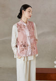 Mirabel Pink Velvet Modern Vest Cheongsam