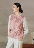 Mirabel Pink Velvet Modern Vest Cheongsam