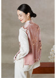 Mirabel Pink Velvet Modern Vest Cheongsam