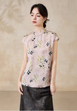 Hollyhock Pink Jacquard Cheongsam Top