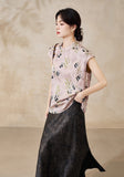 Hollyhock Pink Jacquard Cheongsam Top