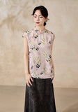 Hollyhock Pink Jacquard Cheongsam Top