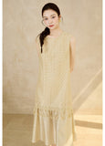 Longevity Yellow Lace Cheongsam Dress