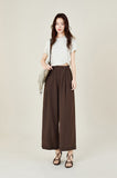 Seraphine Brown Red Ruffle Hem Casual Pants Cheongsam