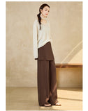 Lillian Brown Wide-Leg Cheongsam Pants