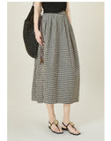Clover Black and White Plaid Cheongsam Skirt