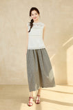 Clover Black and White Plaid Cheongsam Skirt