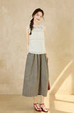 Clover Black and White Plaid Cheongsam Skirt