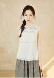 Daffodil White Lace Embroidered Cheongsam Top