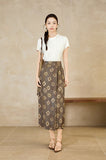 Dusk Brown Floral A-Line Cheongsam Skirt