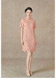 Sana Peach Orange Modern Cheongsam Dress