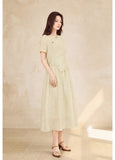 Cora Blue Jacquard Cheongsam Dress