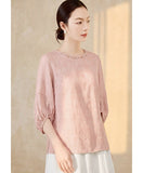 Daniella Pink Jacquard Cheongsam Top
