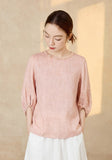 Daniella Pink Jacquard Cheongsam Top