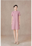 Sonnet Yellow A-Line Jacquard Cheongsam Dress