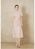 Andromeda Pink Vintage Floral Cheongsam Dress