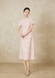 Andromeda Pink Vintage Floral Cheongsam Dress