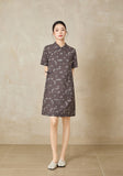 Stella Brown Cotton Vintage Cheongsam Dress