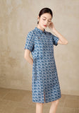 Stella Brown Cotton Vintage Cheongsam Dress