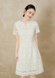 Duchess Beige Lace Cheongsam Dress