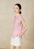 Interlude Pink Floral Jacquard Cheongsam Top