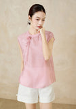 Interlude Pink Floral Jacquard Cheongsam Top
